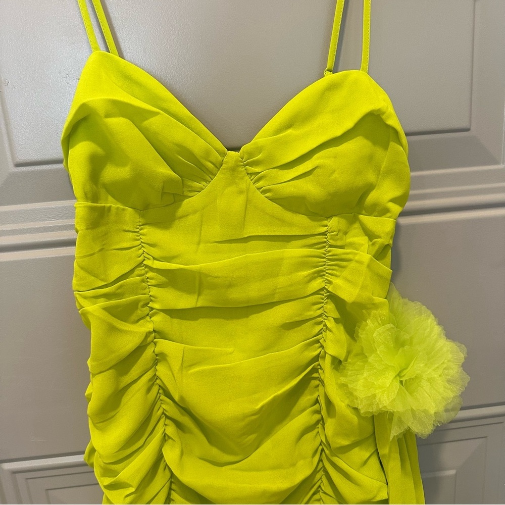 NWT For Love‎ & Lemons Lorlai Mini Dress Green Size Small - Picture 4 of 5